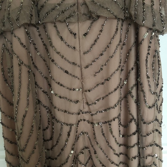 Adrianna Papell Dress in taupe/pink- beaded - Picture 4 of 7